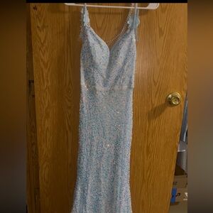 Sparkling Blue Sequin Gown